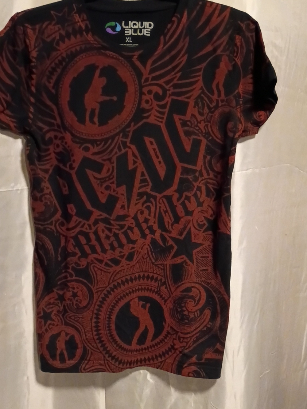 Liquid Blue AC/DC Red on Black Graphic Tee
